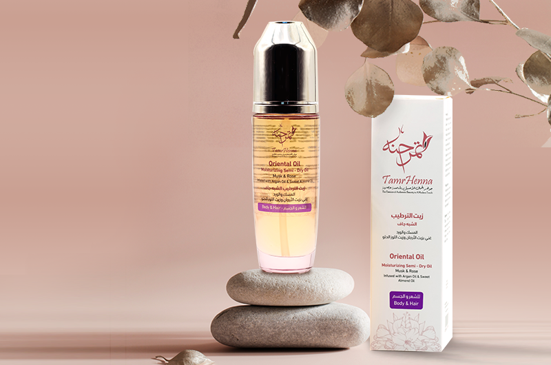 Oriental Oil  Moisturizing Semi-Dry Oil, Musk & Rose Infused with Argan Oil & Sweet Almond Oil