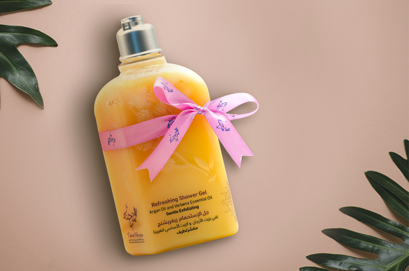 Refreshing Shower Gel  Argan Oil and Verbena Essential Oil Gentle Exfoliating